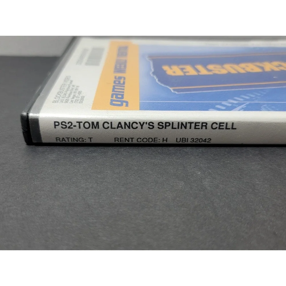 Vintage Blockbuster Games Rental PS2 2003 Splinter Cell Playstation Disk + Case